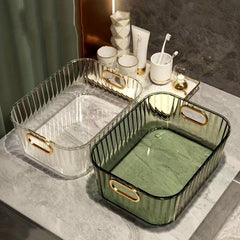 Plastic Cosm. Storage Box Light Transparent Organizer