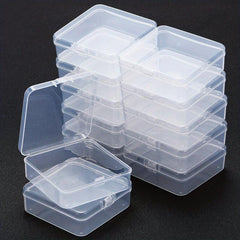 12pcs Square Plastic Storage Boxes Clear Storage Case for Small Items Beads Jewe