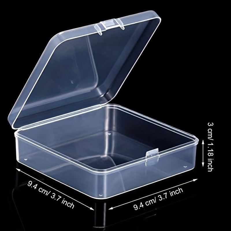 12pcs Square Plastic Storage Boxes Clear Storage Case for Small Items Beads Jewe