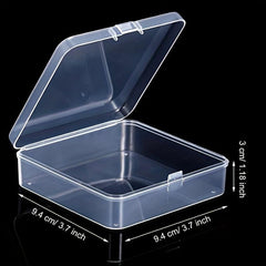 12pcs Square Plastic Storage Boxes Clear Storage Case for Small Items Beads Jewe