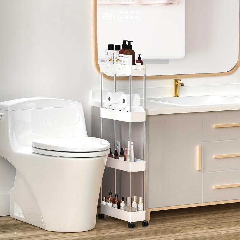 Countertop Seam Storage Shelf Removable Trolley Slot Bathroom Storage Shelf