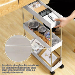 Countertop Seam Storage Shelf Removable Trolley Slot Bathroom Storage Shelf