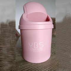 Mini Desktop Trash Can with Lid Tabletop Shake Cover Wastebasket