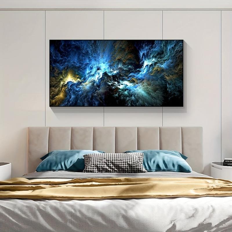 Geometric Clouds Abstract Painting Canvas Art Wall Decor