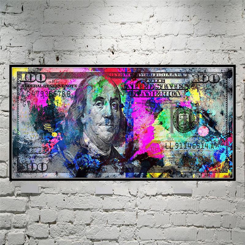 Modern Artistic Creativity US 100 Banknote Home Decor Canvas Painting