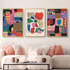 Modern Abstract Cartoon Art Geometric Patterns Canvas Prints