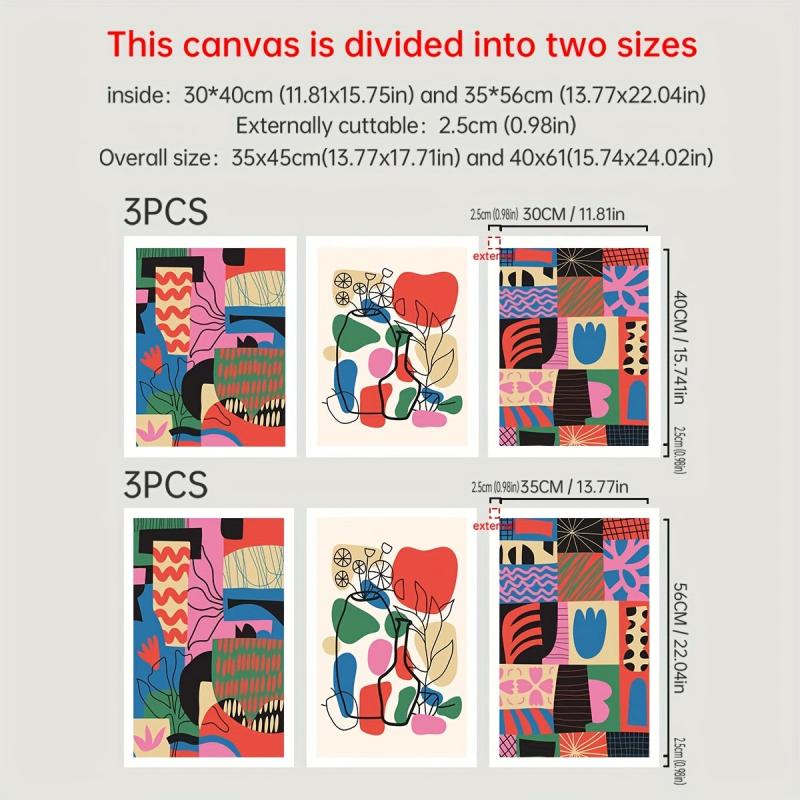 Modern Abstract Cartoon Art Geometric Patterns Canvas Prints