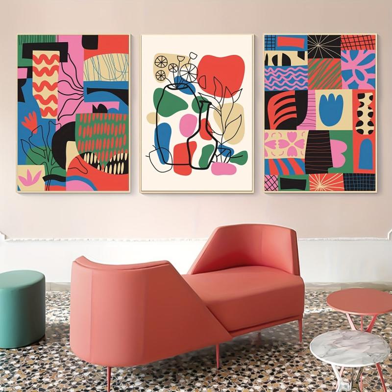 Modern Abstract Cartoon Art Geometric Patterns Canvas Prints