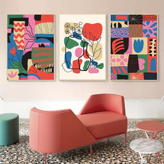 Modern Abstract Cartoon Art Geometric Patterns Canvas Prints