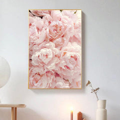 Romantic Pink Flowers Canvas Wall Art for Home Decor