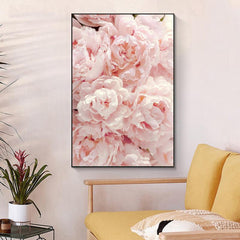 Romantic Pink Flowers Canvas Wall Art for Home Decor