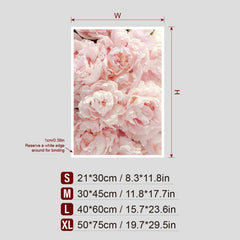 Romantic Pink Flowers Canvas Wall Art for Home Decor