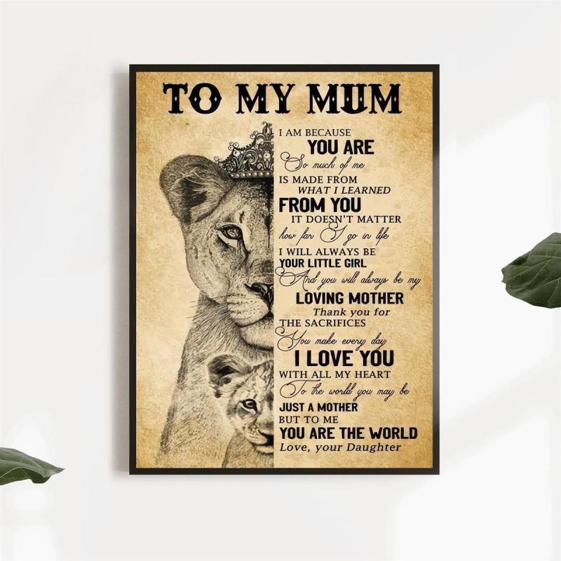 Inspirational Lion Canvas Painting for Mum