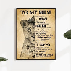 Inspirational Lion Canvas Painting for Mum