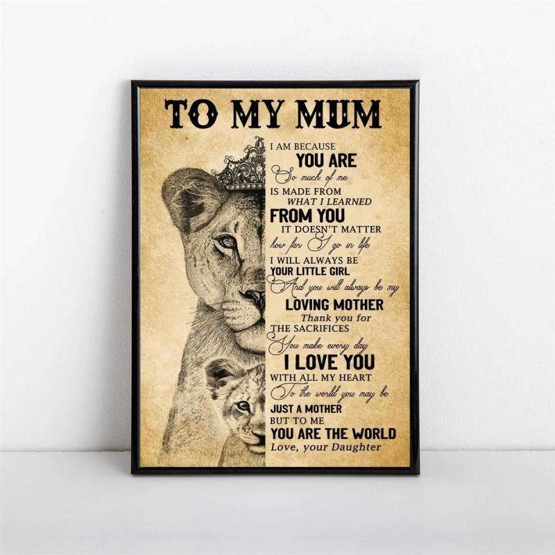 Inspirational Lion Canvas Painting for Mum