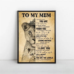 Inspirational Lion Canvas Painting for Mum