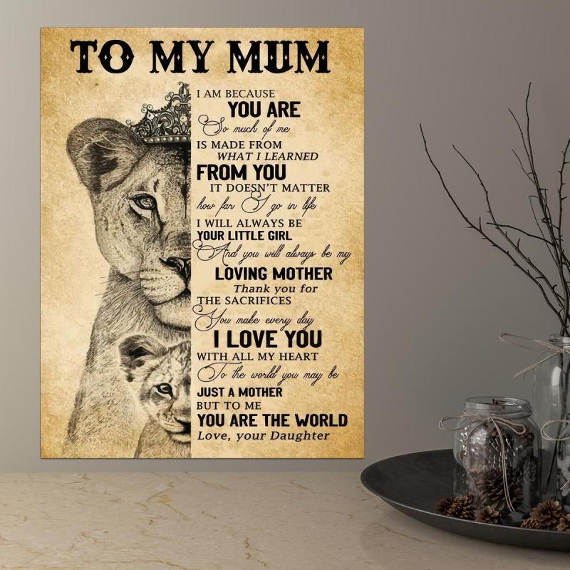 Inspirational Lion Canvas Painting for Mum