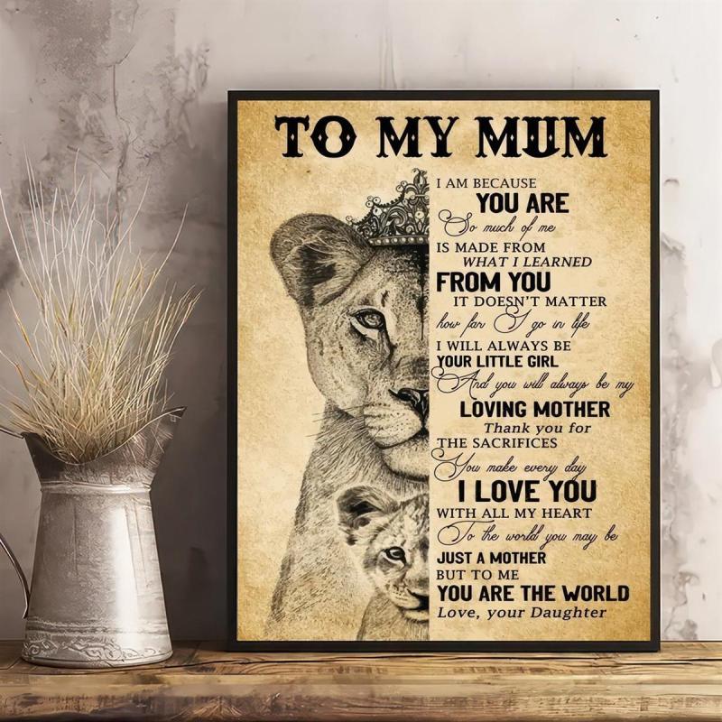 Inspirational Lion Canvas Painting for Mum