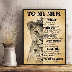 Inspirational Lion Canvas Painting for Mum