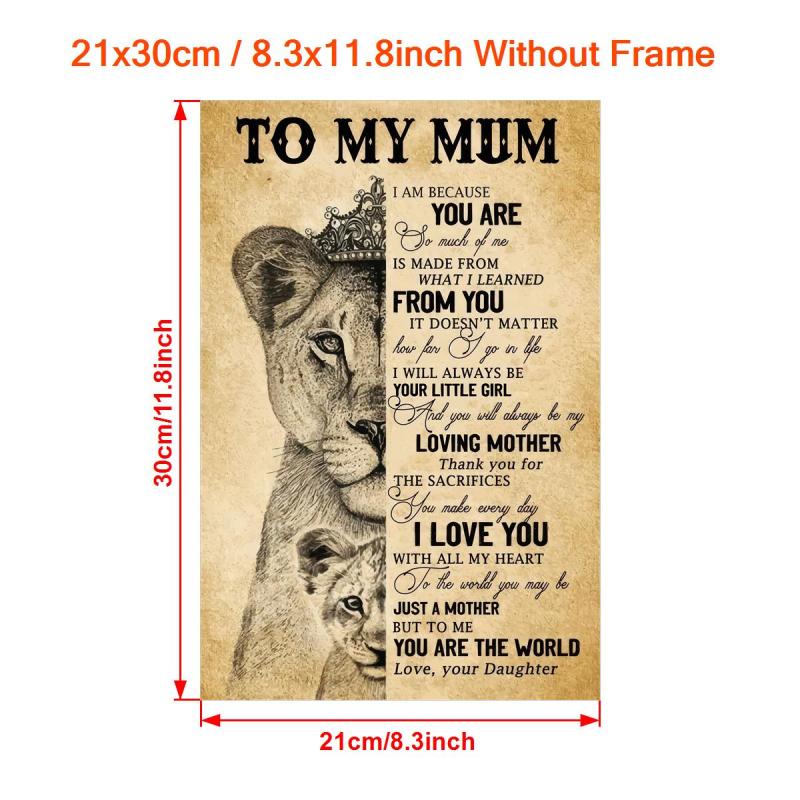 Inspirational Lion Canvas Painting for Mum