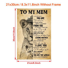 Inspirational Lion Canvas Painting for Mum