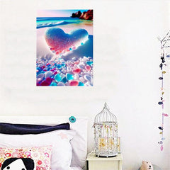 Love Beach Diamond Painting Kit - Full Drill Rhinestone Embroidery Landscape