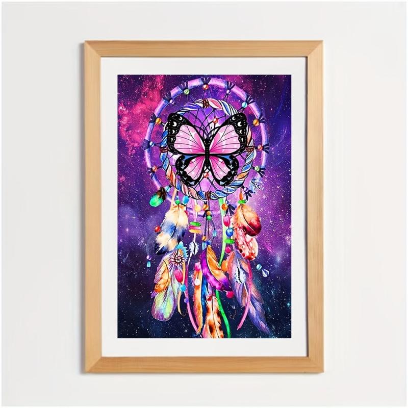 5D DIY Diamond Painting Dream Catcher Butterfly Moon Flowers Landscape