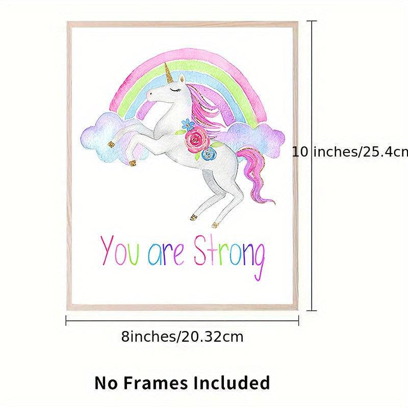 6pcs Unicorn Posters for Girl's Bedroom Wall Decor