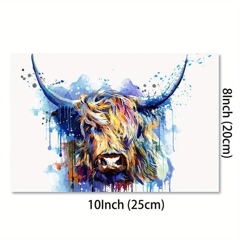 Highland Cow Canvas Wall Art Street Graffiti