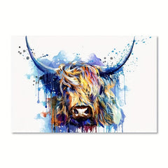 Highland Cow Canvas Wall Art Street Graffiti
