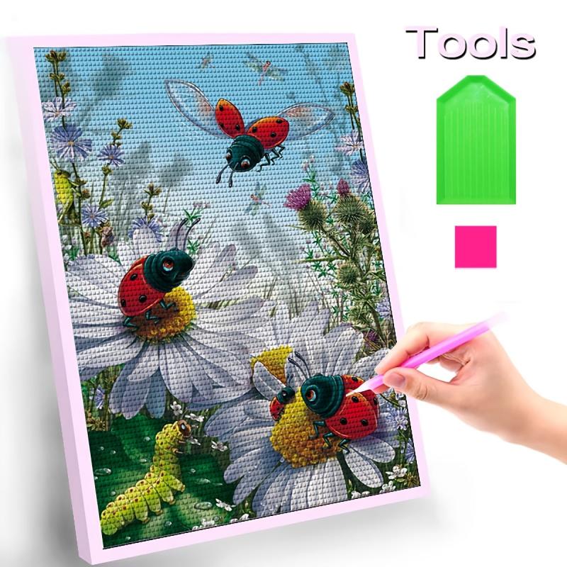 Ladybug Sunflower Diamond Painting for Home Office Wall Decor