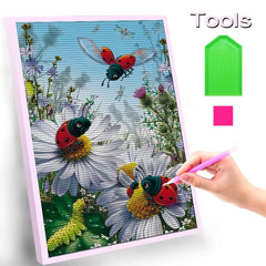 Ladybug Sunflower Diamond Painting for Home Office Wall Decor