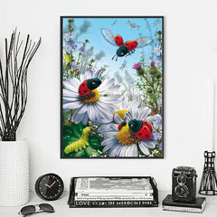 Ladybug Sunflower Diamond Painting for Home Office Wall Decor