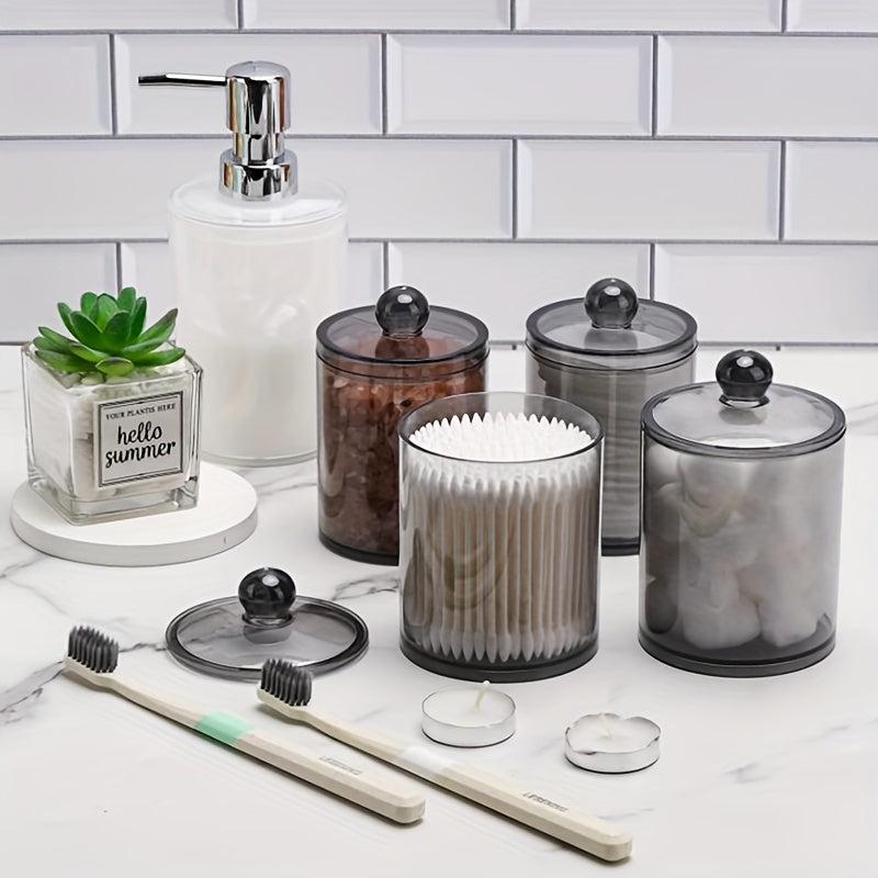 4pcs Qtip Holder Bathroom Organizer Storage Containers with Lids