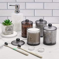 4pcs Qtip Holder Bathroom Organizer Storage Containers with Lids