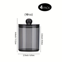 4pcs Qtip Holder Bathroom Organizer Storage Containers with Lids