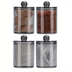 4pcs Qtip Holder Bathroom Organizer Storage Containers with Lids