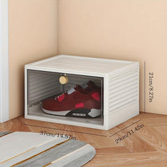 1pc Stackable Shoe Box with Clear Door, Easy Assemble & Display Sneakers
