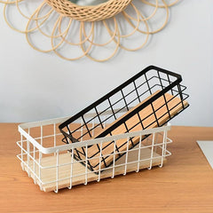 Farmhouse Metal Wire Basket Wall Mount Organizer