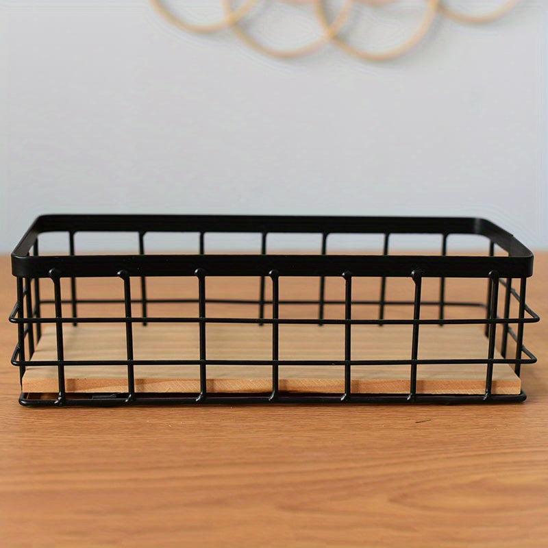 Farmhouse Metal Wire Basket Wall Mount Organizer