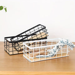 Farmhouse Metal Wire Basket Wall Mount Organizer