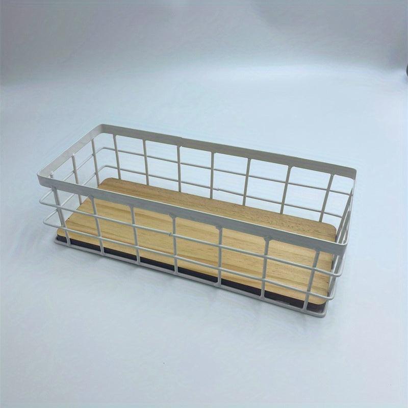 Farmhouse Metal Wire Basket Wall Mount Organizer
