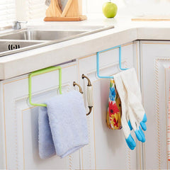 Plastic Bag Holder Multifunctional Towel Rack Cabinet Door Hanging Frame