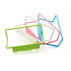 Plastic Bag Holder Multifunctional Towel Rack Cabinet Door Hanging Frame