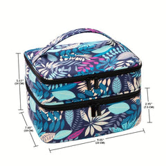 Geometric PU Leather Nail Polish Organizer - Holds Up To 30 Bottles