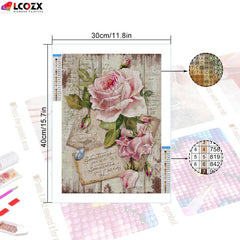 Flower Letter Rhinestone Painting Kit - DIY Diamond Art