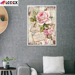 Flower Letter Rhinestone Painting Kit - DIY Diamond Art
