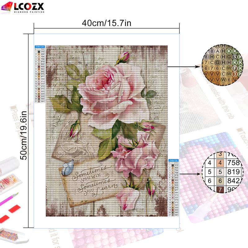 Flower Letter Rhinestone Painting Kit - DIY Diamond Art
