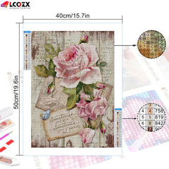 Flower Letter Rhinestone Painting Kit - DIY Diamond Art