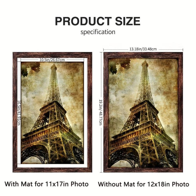 Rustic Brown Picture Frame for Wall/Tabletop 27.94x43 Photos Horizontal/Vertical